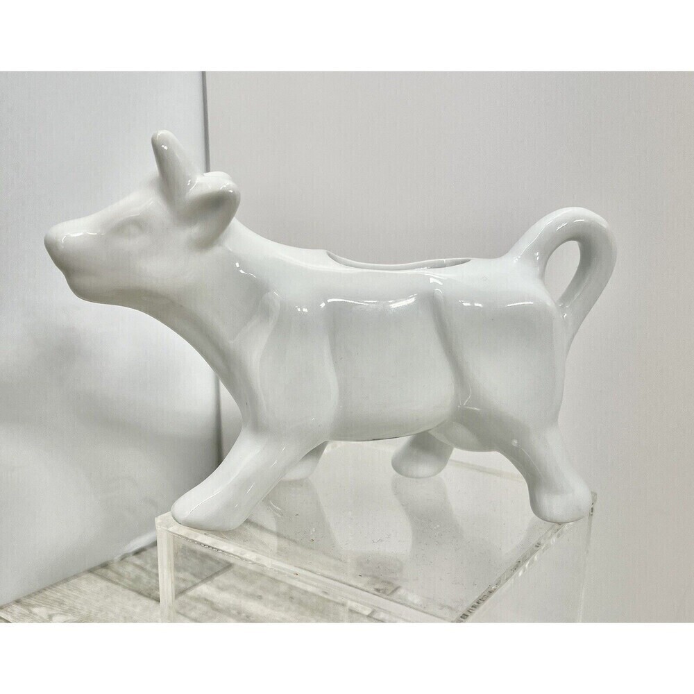 Vintage Bull Cow Creamer White Porcelain Ceramic Modern Farmhouse Country